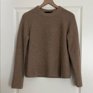Jenni Kayne Taupe Ribbed 100% cashmere Sweater